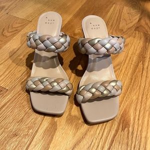 Braided Heeled Sandals (NEVER WORN)
